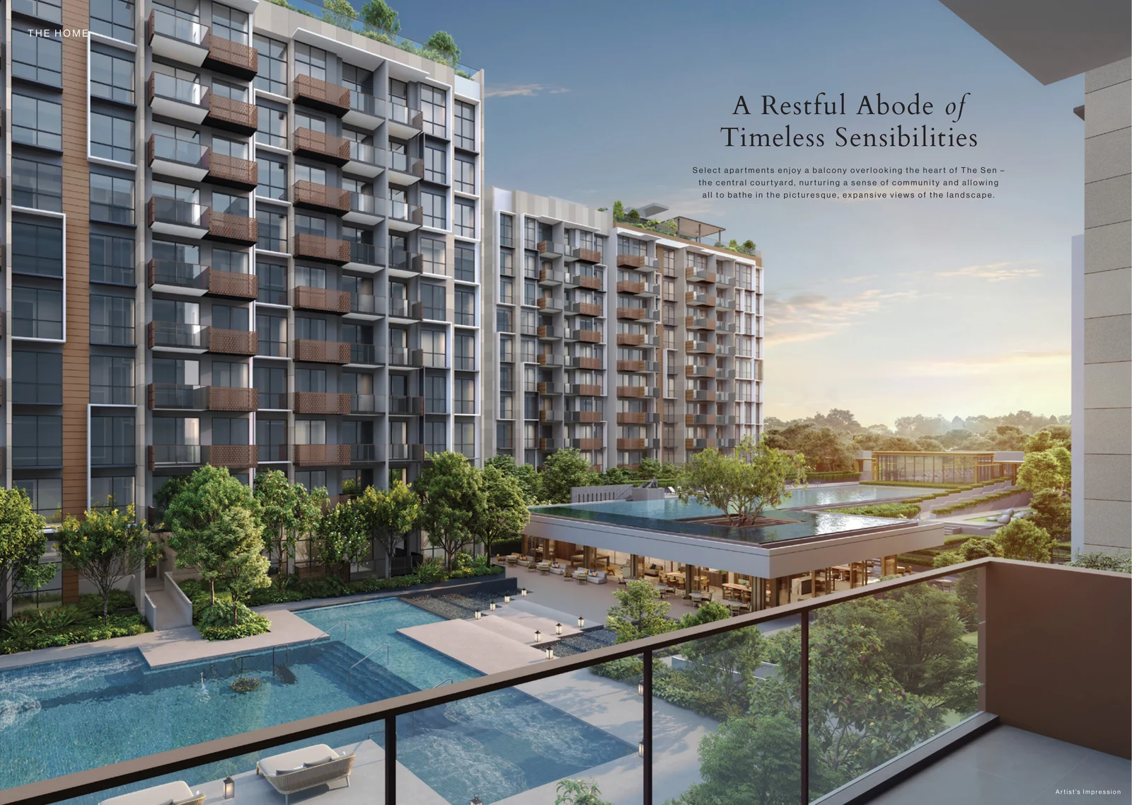 Architectural perspective of The Sen along Jalan Jurong Kechil