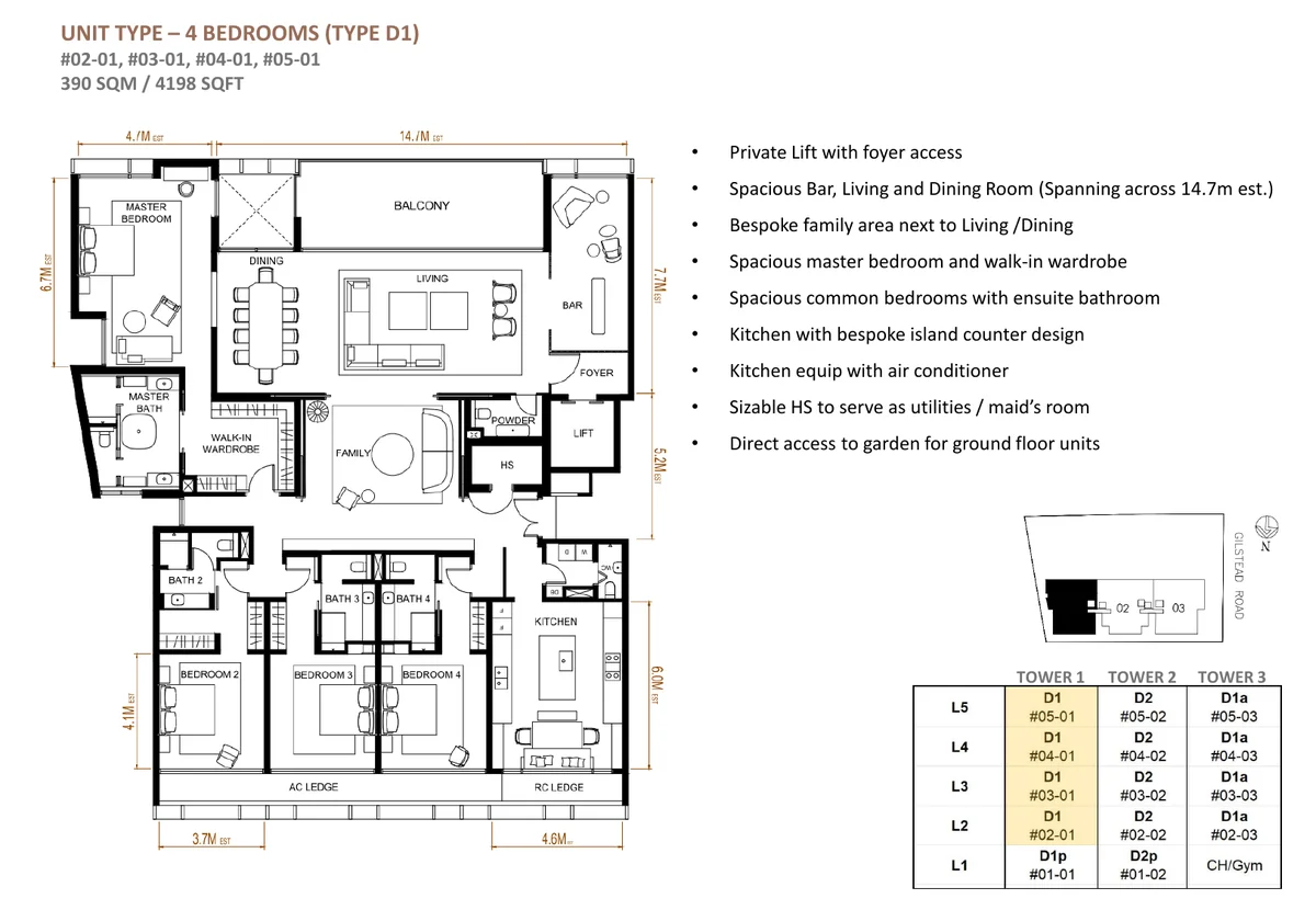 32 Gilstead 4-Bedroom Type D1 floor plan
