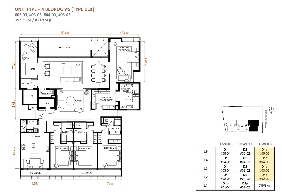 32 Gilstead 4-Bedroom Type D1A floor plan