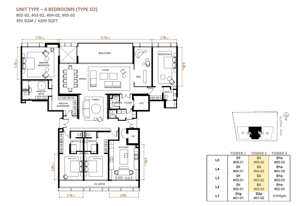 32 Gilstead 4-Bedroom Type D2 floor plan