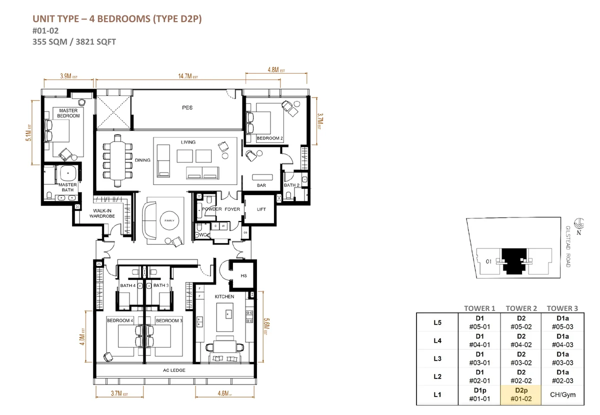 32 Gilstead 4-Bedroom PES Type D2P floor plan