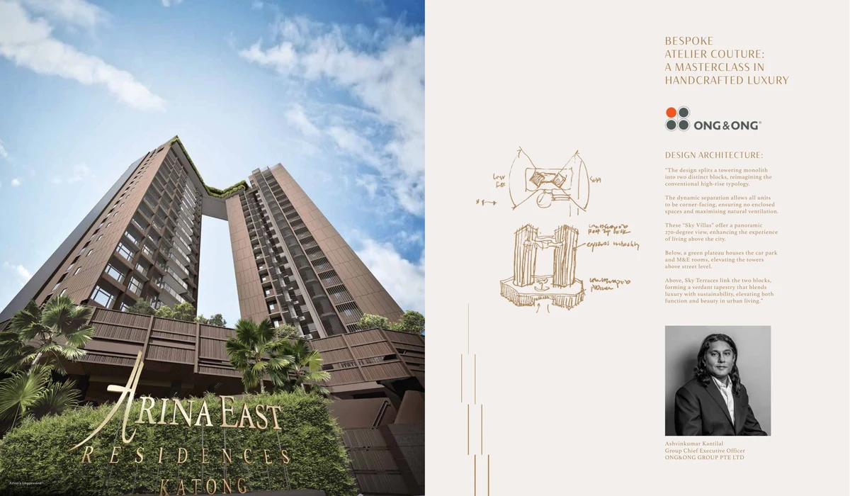 ONG&ONG architectural sketches and concept statement for Arina East Residences