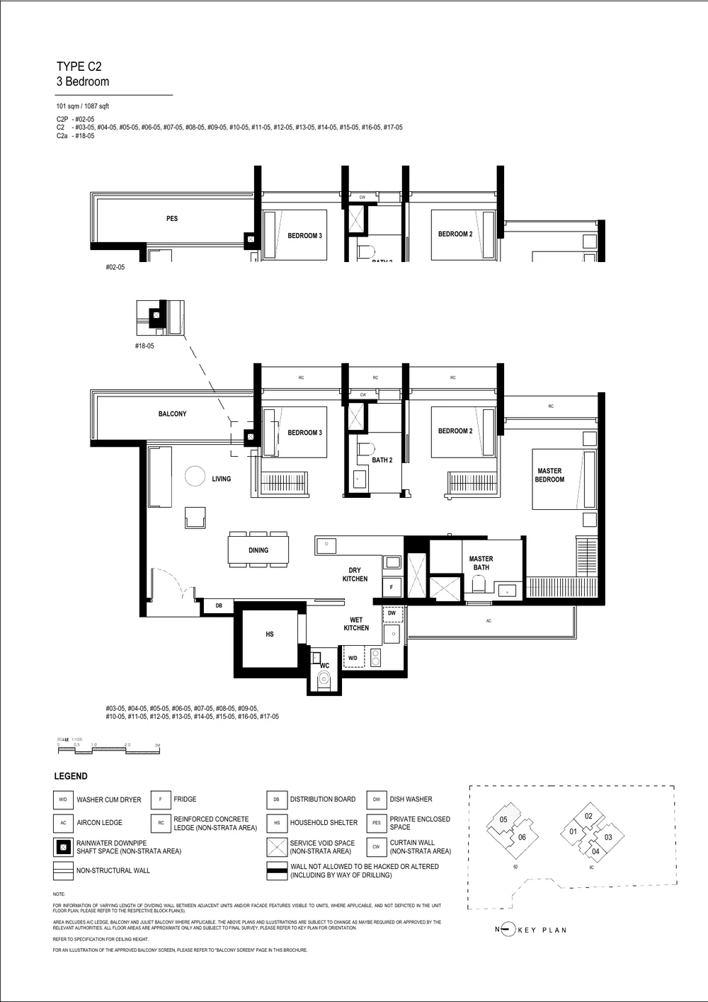 Arina East Residences Type C2 3-Bedroom Premium floor plan
