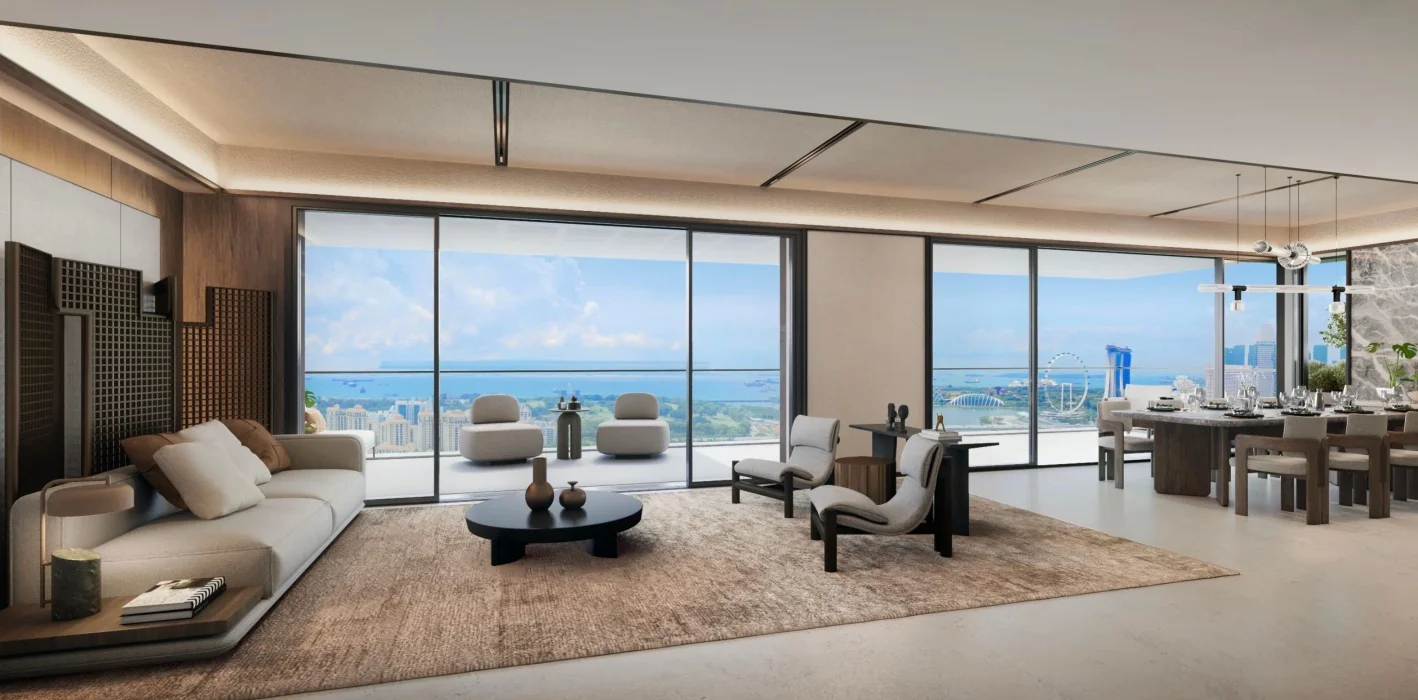 Aurea sky terrace lounge overlooking Singapore skyline