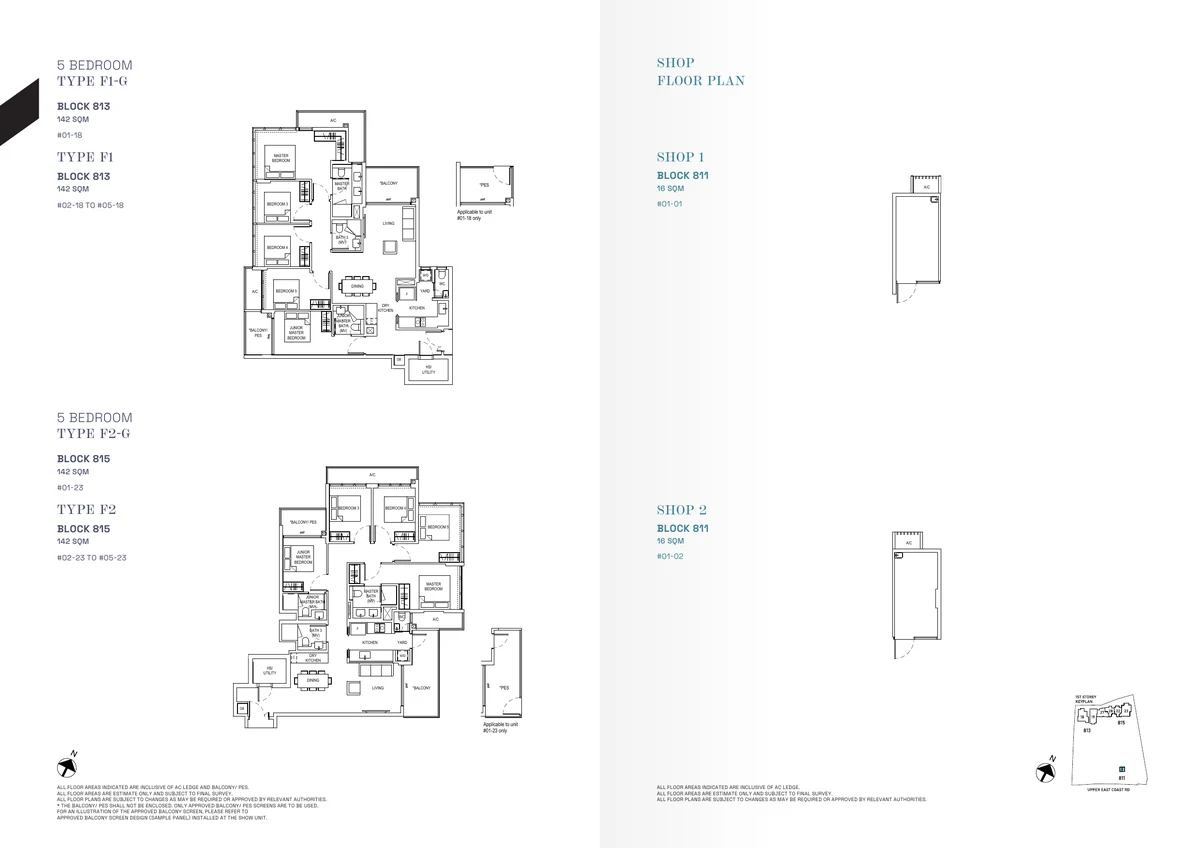 Bagnall Haus Type E2a 4-Bedroom + Flexi and Type F1 5-Bedroom luxury floor plans