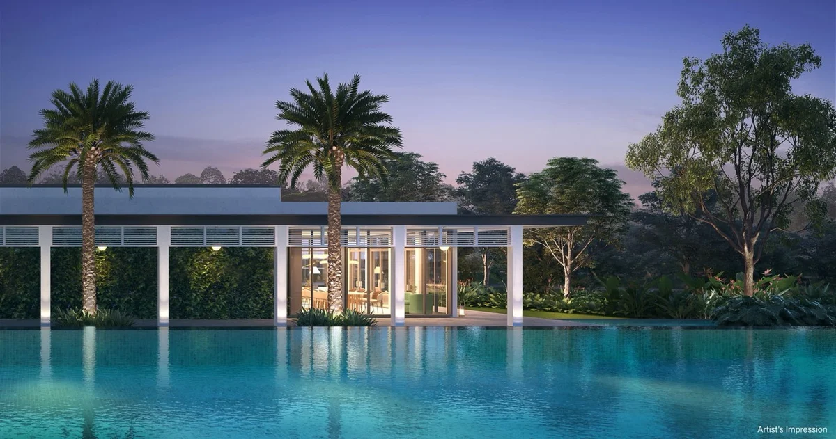 Bloomsbury Residences clubhouse and swimming pool lifestyle concept