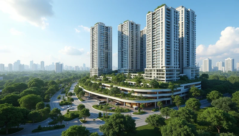 Chencharu Central Residences modern integrated mixed-use development with retail mall, bus interchange and high-rise towers