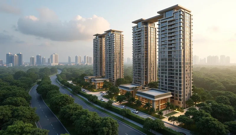 Lentor Signature luxury condominium architectural perspective overlooking Lentor Central