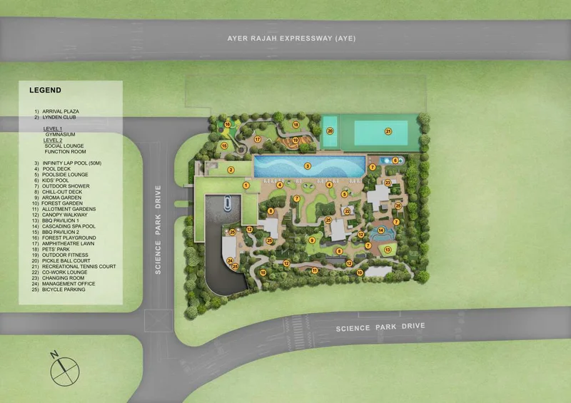 Official facilities and site plan layout for LyndenWoods