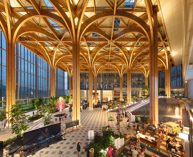Geneo event plaza and timber canopy at Singapore Science Park 1