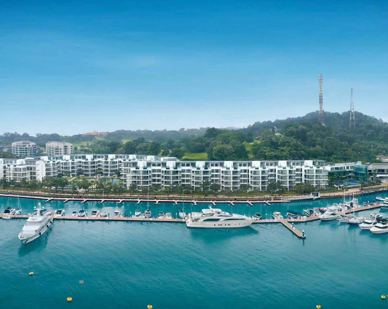 The Marina Collection waterfront condominium at Sentosa Cove overlooking ONE 15 Marina basin