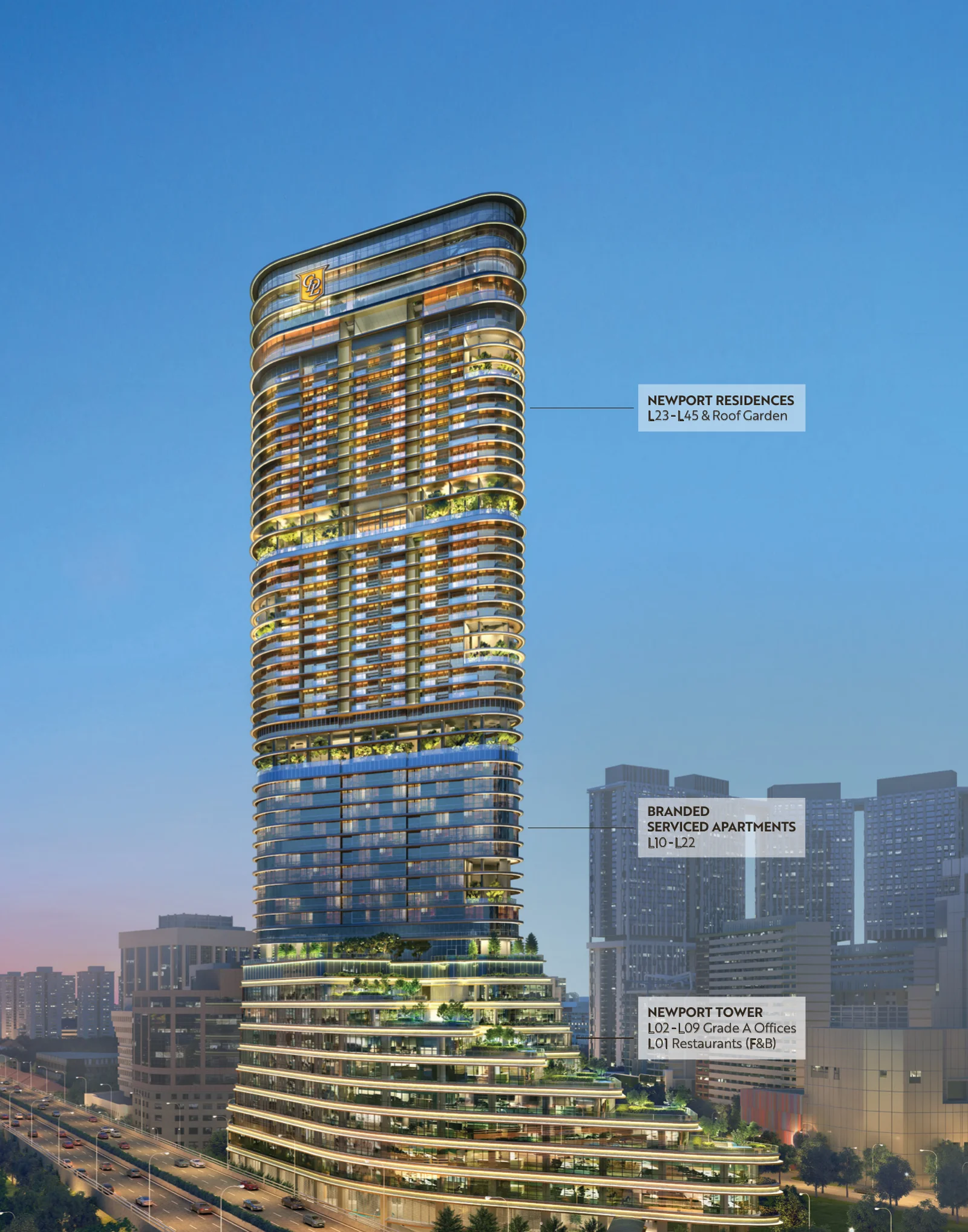 Newport Residences 45-storey freehold luxury skyscraper at 80 Anson Road rising over 200 metres in the Tanjong Pagar CBD