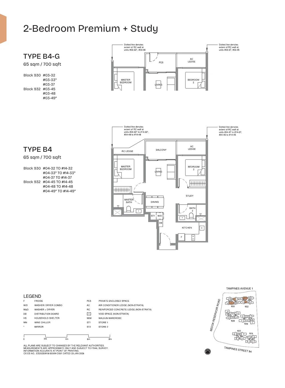 Pinery Residences Type B4 2-Bedroom plus Study floor plan