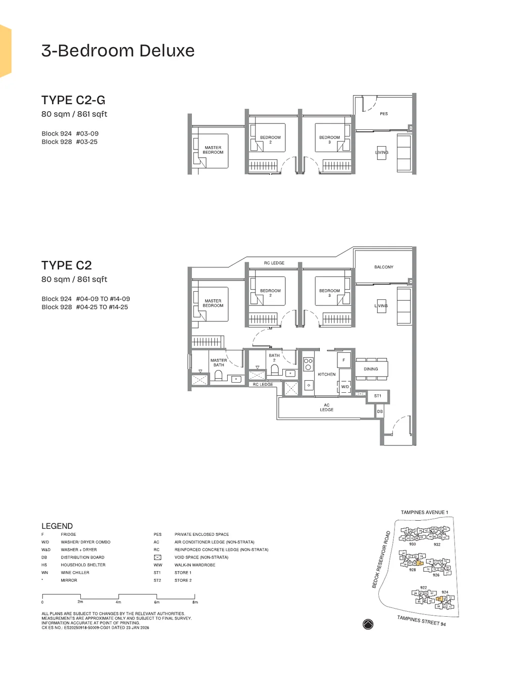 Pinery Residences Type C3 3-Bedroom Deluxe floor plan