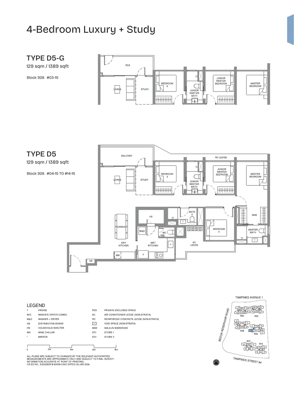 Pinery Residences Type D5 4-Bedroom Luxury plus Study floor plan