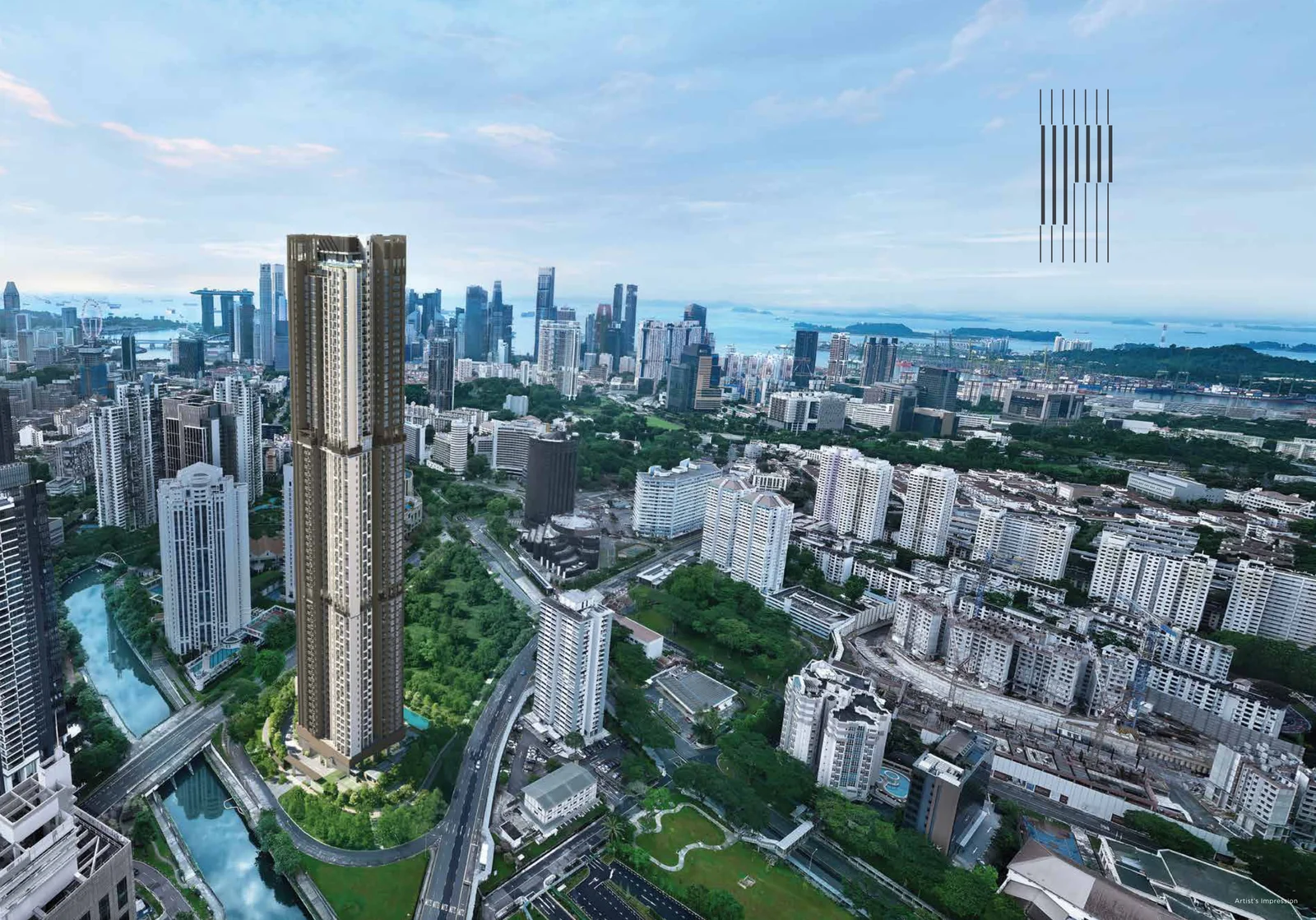 Promenade Peak 63-storey luxury riverfront residential skyscraper along Zion Promenade in District 09 River Valley