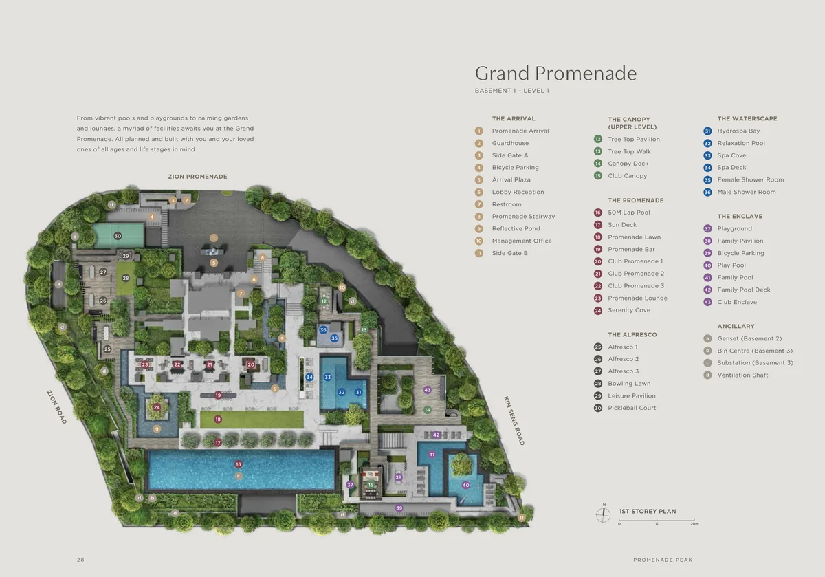 Promenade Peak 50-metre lap pool and lush landscape sanctuary