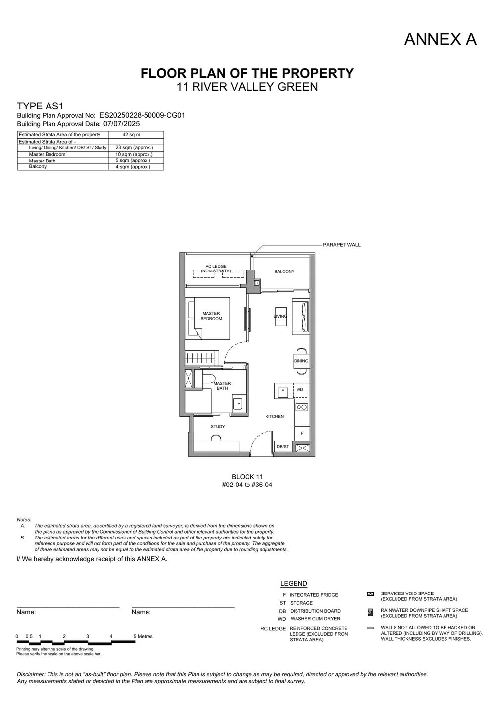 River Green 1-Bedroom plus Study Type AS1 floor plan