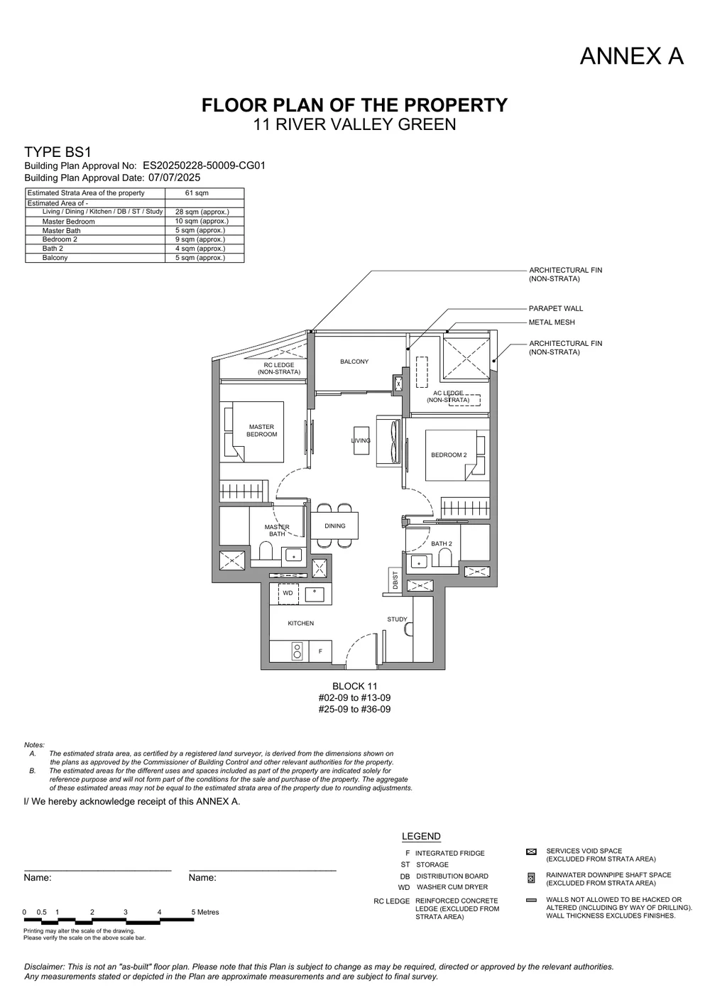 River Green 2-Bedroom plus Study Type BS1 floor plan