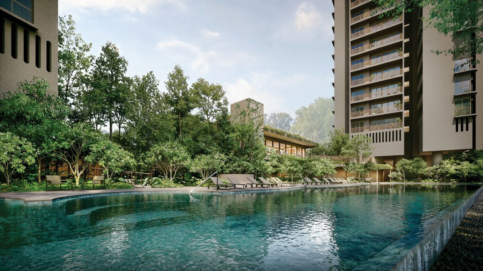 Artist’s impression of River Modern twin 36-storey residential towers along the Singapore River
