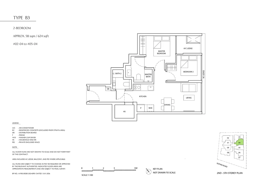 Sophia Meadows Type B3 2-Bedroom official floor plan