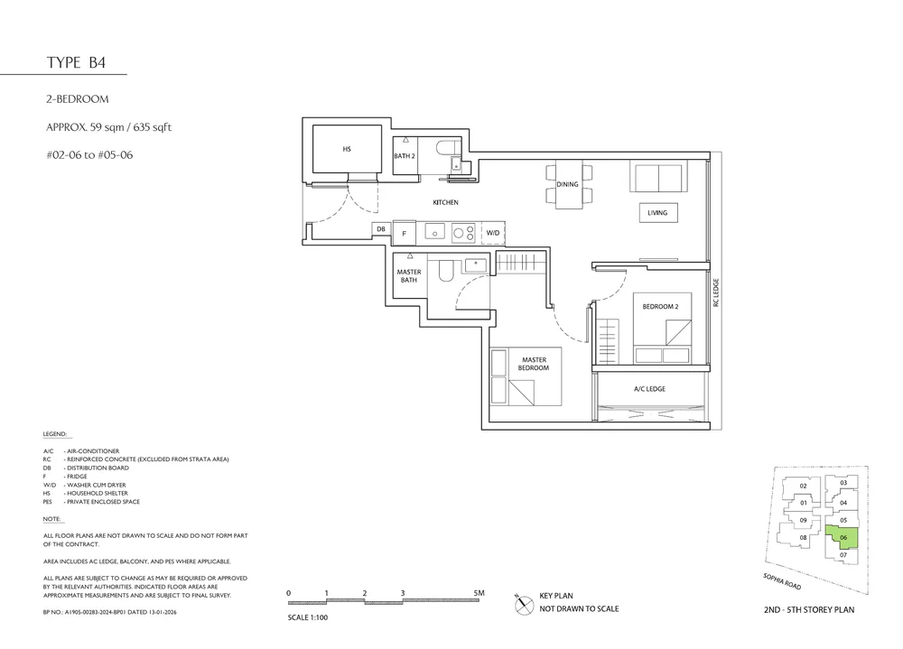 Sophia Meadows Type B4 2-Bedroom official floor plan