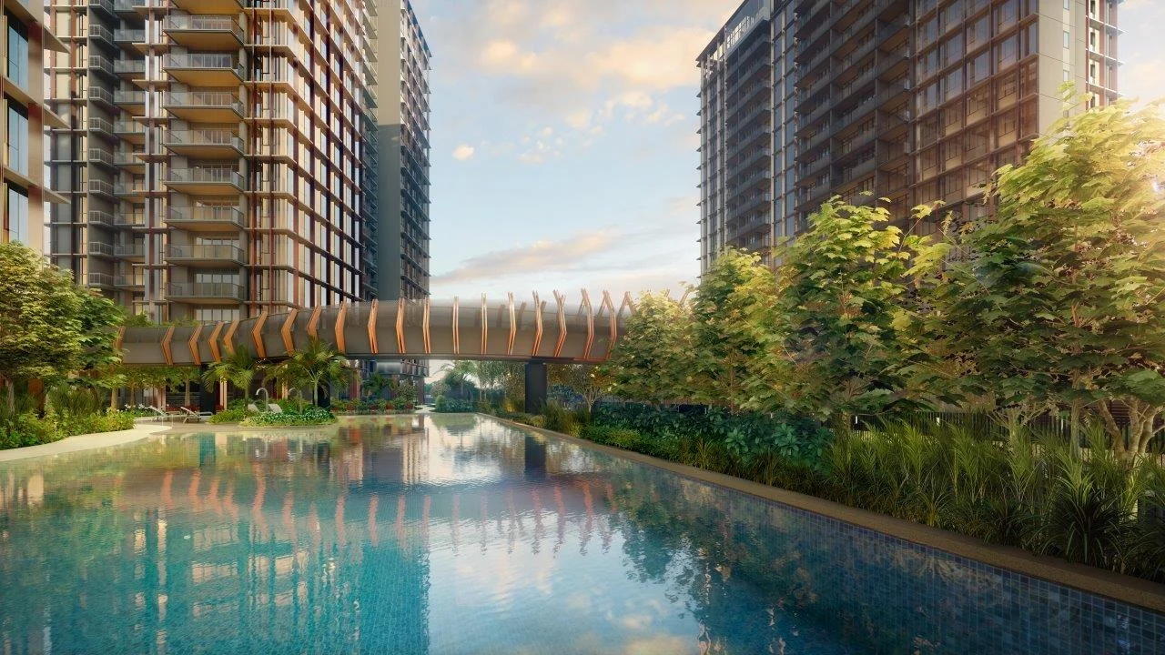 The Continuum iconic private overhead Sky Bridge connecting North and South precincts