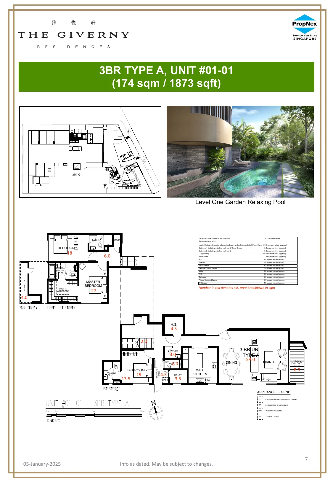 The Giverny Residences 3-Bedroom Type A floor plan