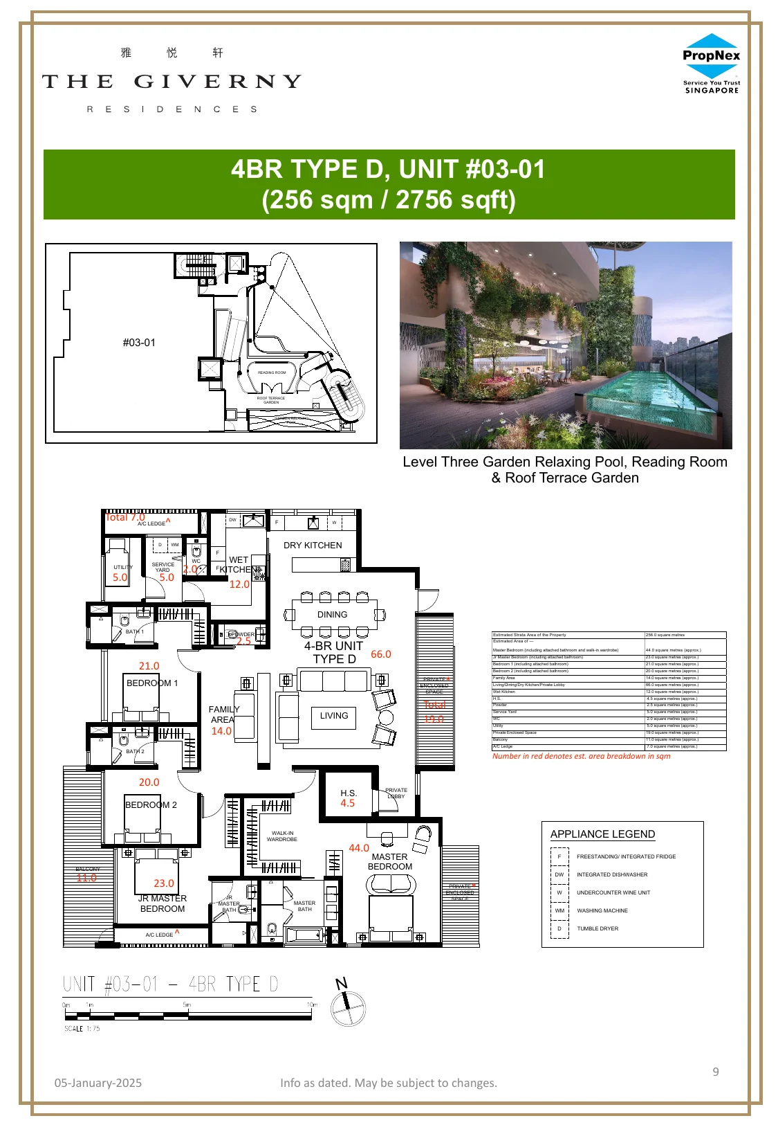 The Giverny Residences 4-Bedroom Type D floor plan