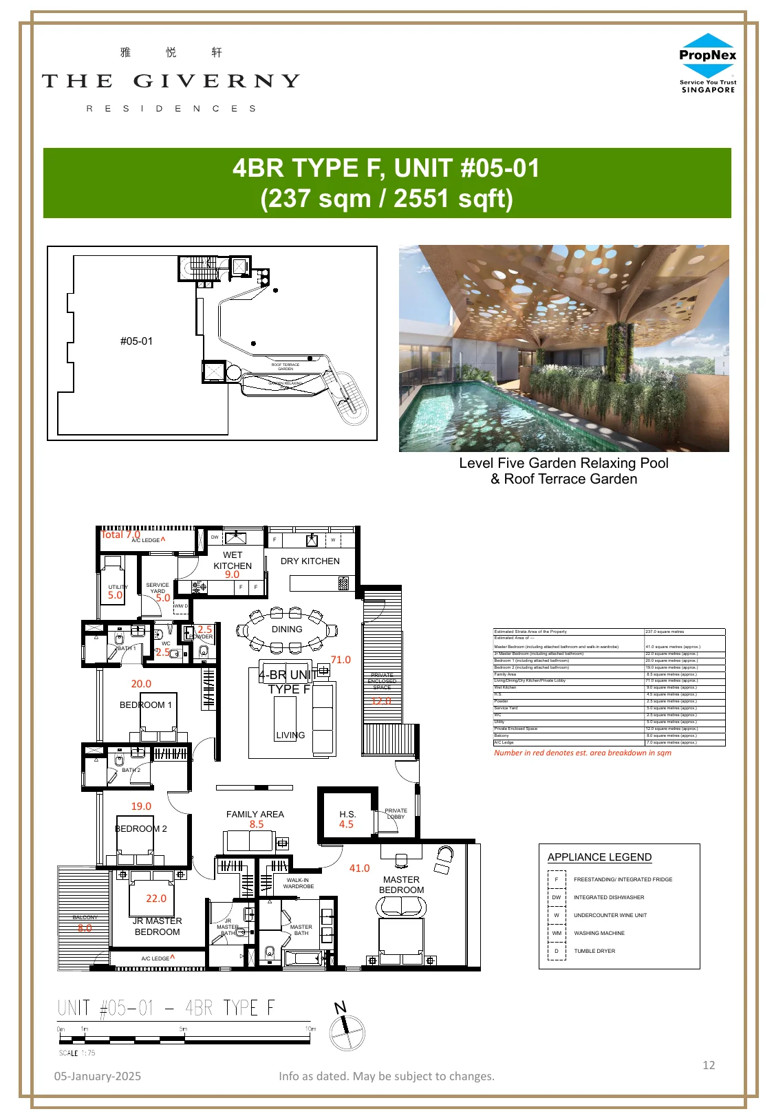 The Giverny Residences 4-Bedroom Penthouse Type F floor plan