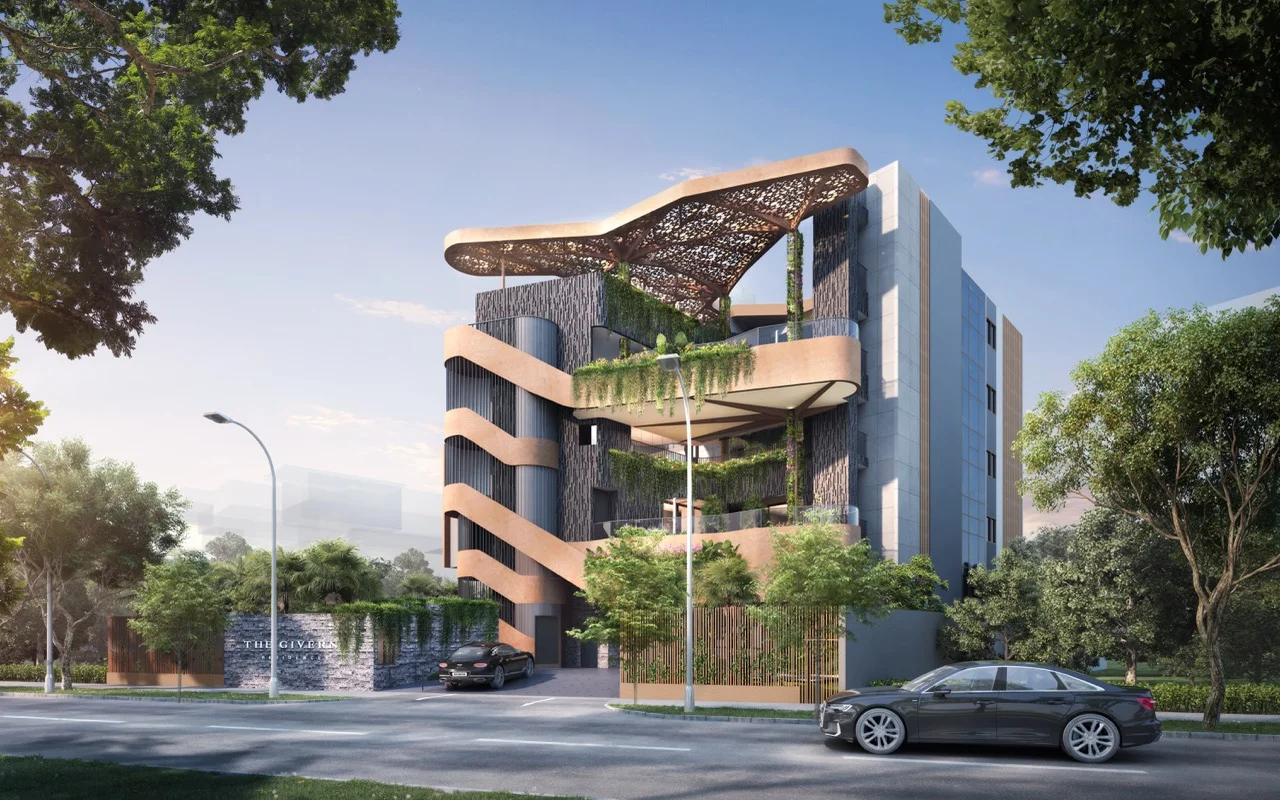 The Giverny Residences luxury freehold low-rise residential block at 6 Robin Drive
