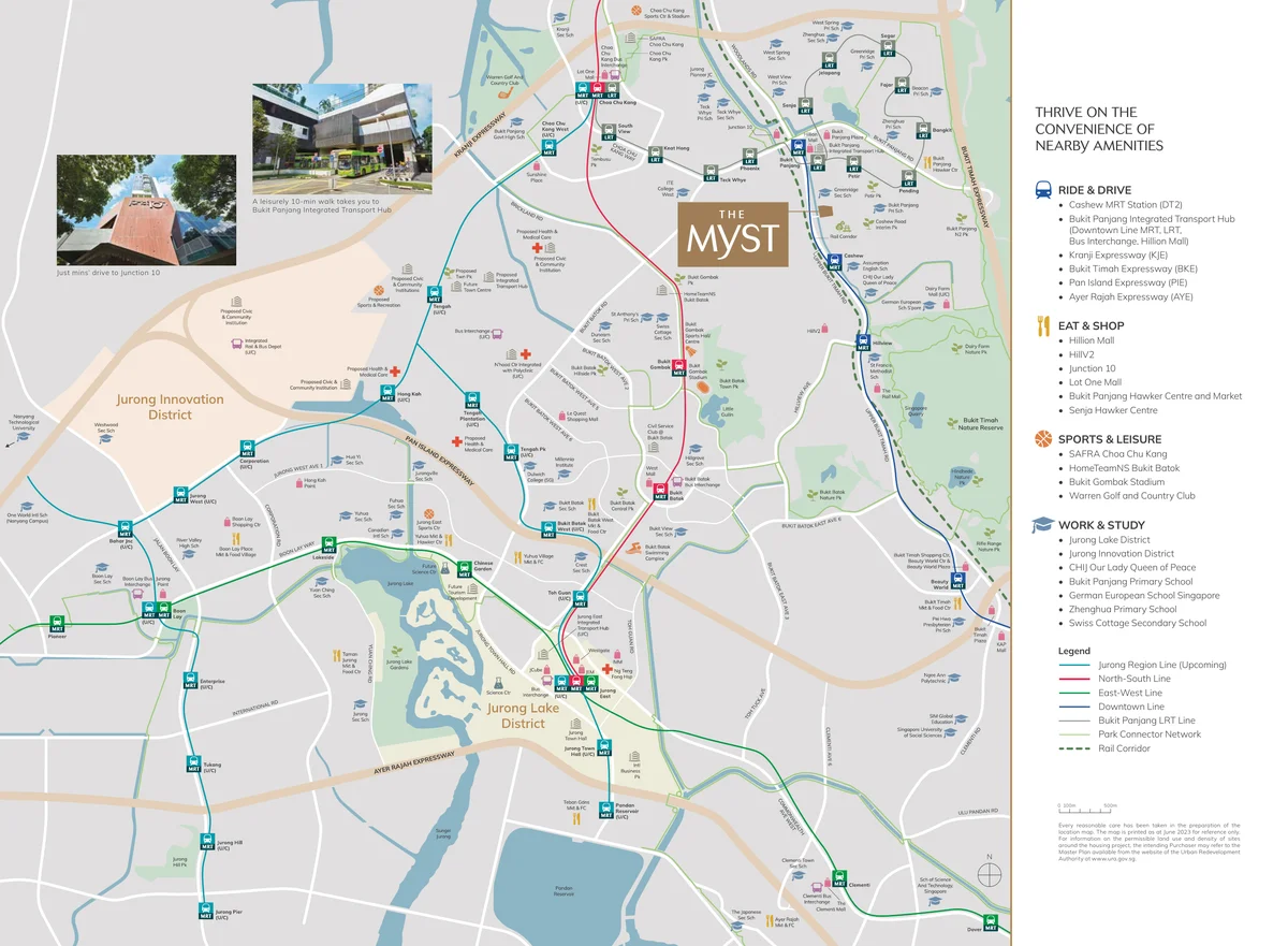 The Myst location map showing Cashew MRT and Bukit Panjang amenities
