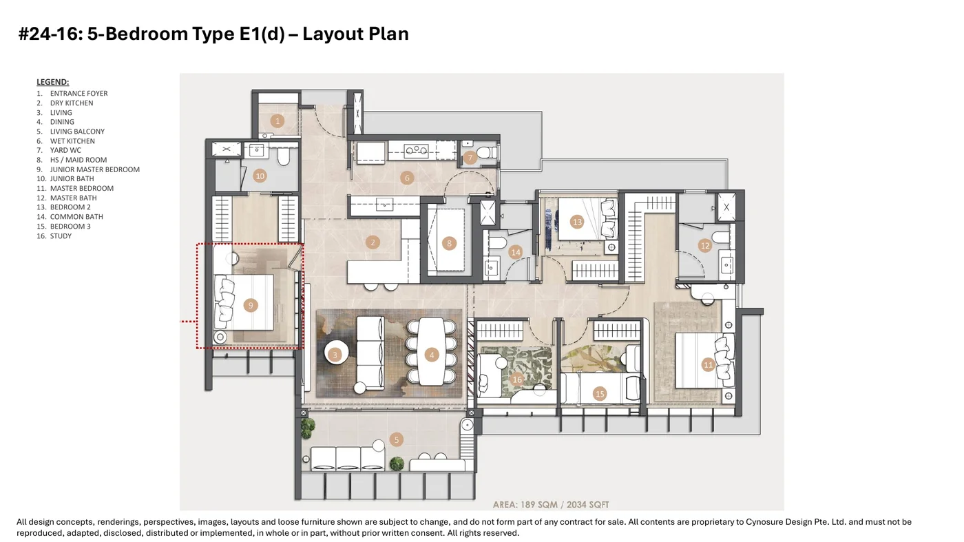 The Myst 5-Bedroom Type E1(d) 2,034 sq ft floor plan