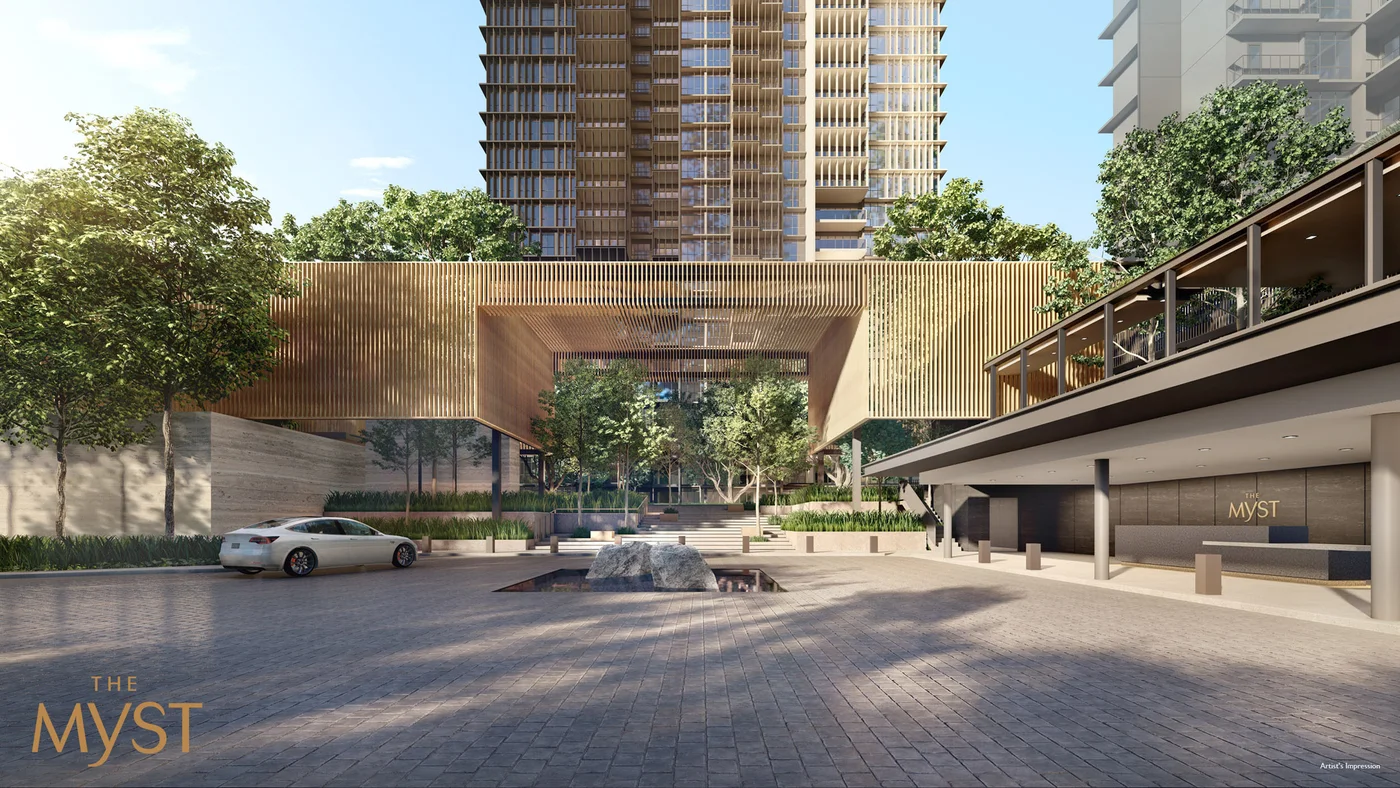Grand Plaza entrance arrival court at The Myst