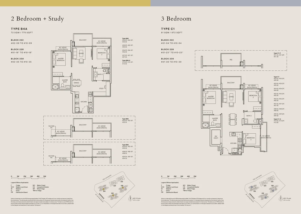 The Sen Type C1 3-Bedroom floor plan layout