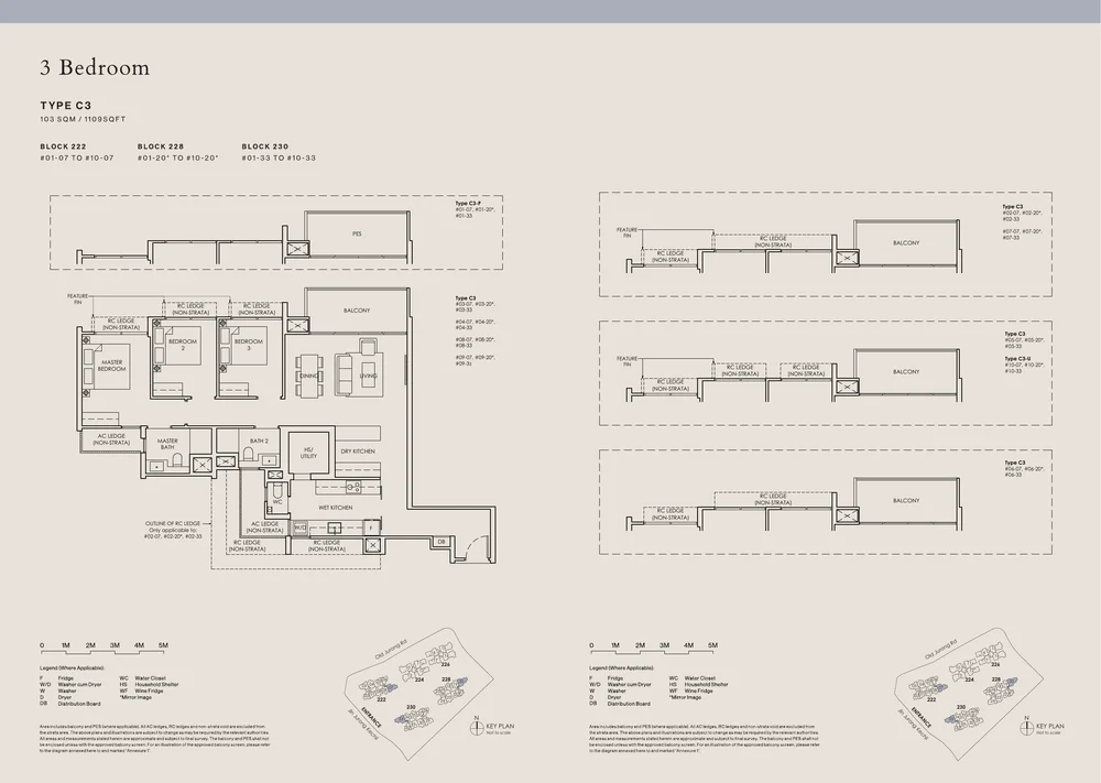 The Sen Type C3 3-Bedroom Premium floor plan layout