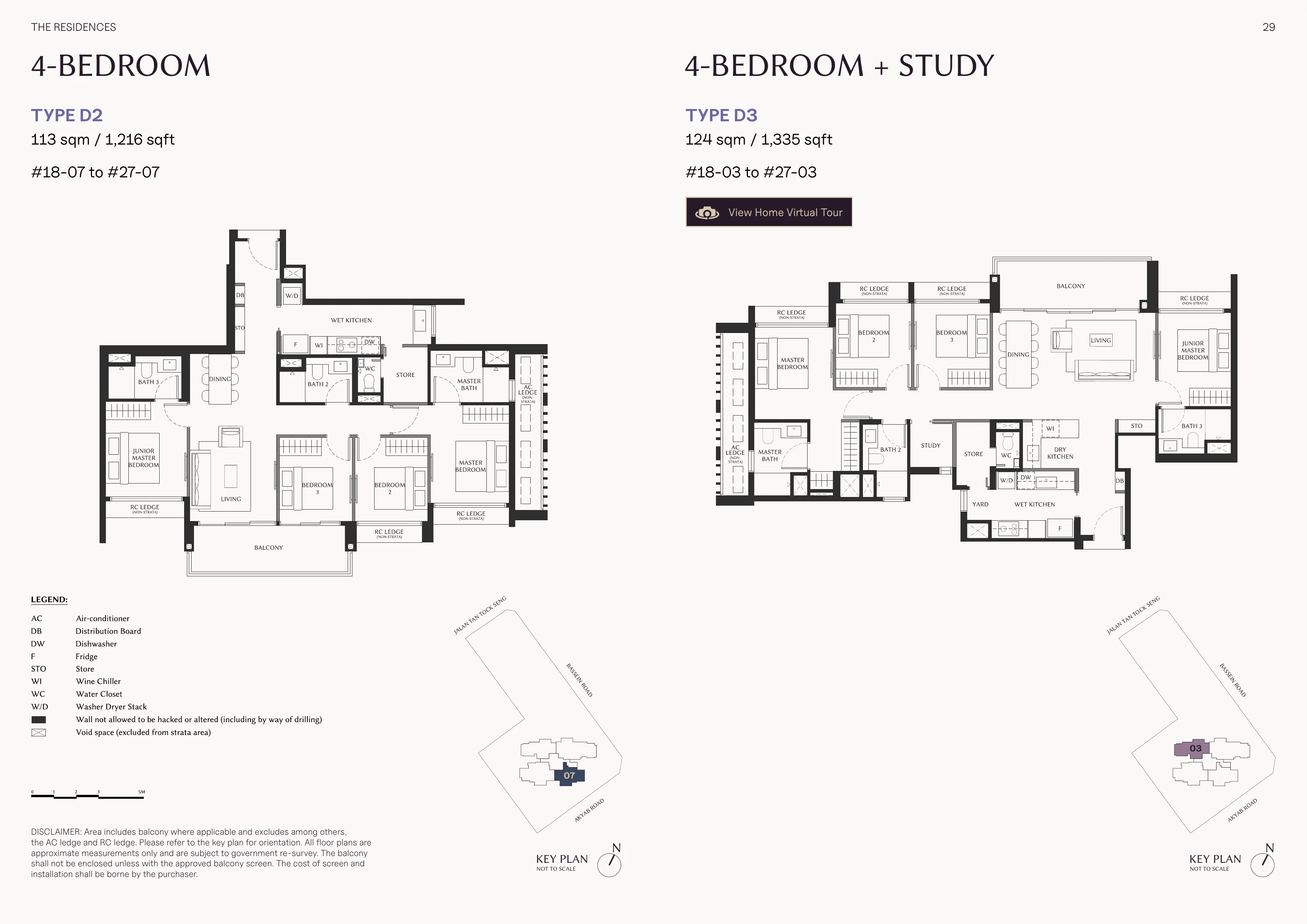 The Serra Residences 4-Bedroom Premium Type D4 floor plan with private lift 1528 sqft