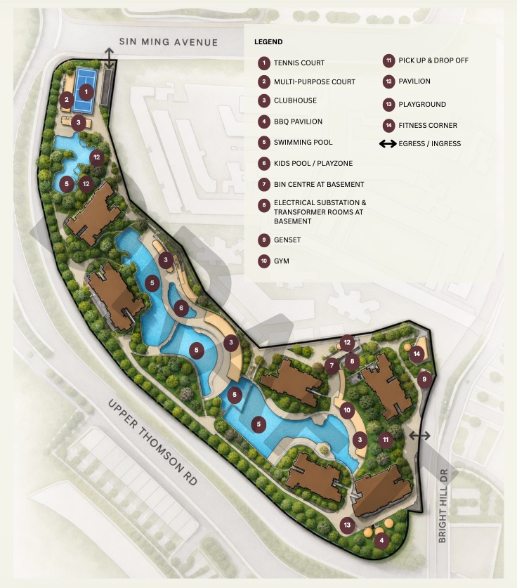 Indicative site map supplied for Thomson Reserve