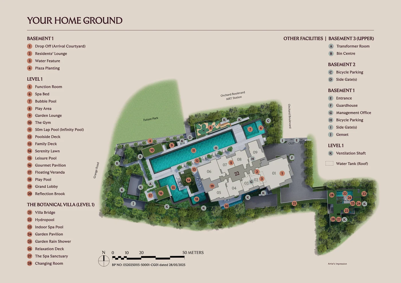 UPPERHOUSE at Orchard Boulevard master site plan and facilities layout map