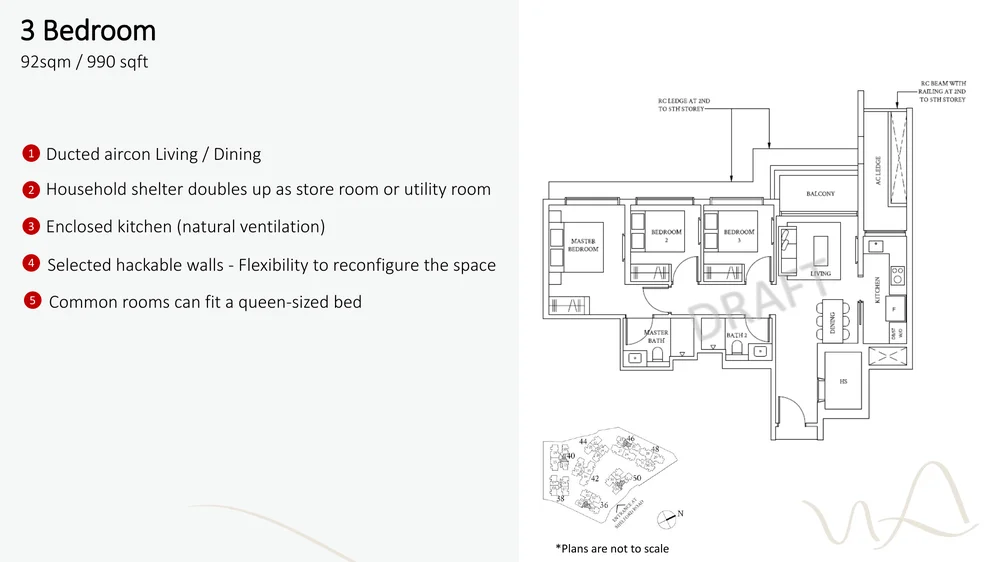 Watten House Type C1 3-Bedroom floor plan