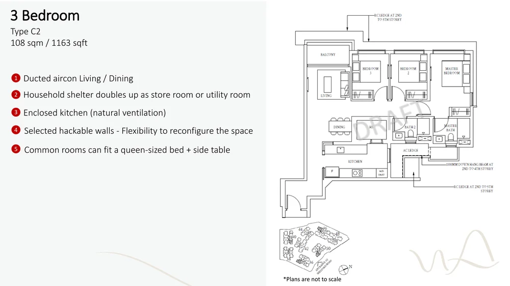 Watten House Type C2 3-Bedroom Deluxe floor plan