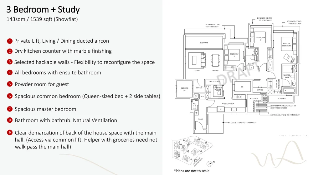 Watten House Type C3 3-Bedroom plus Study floor plan