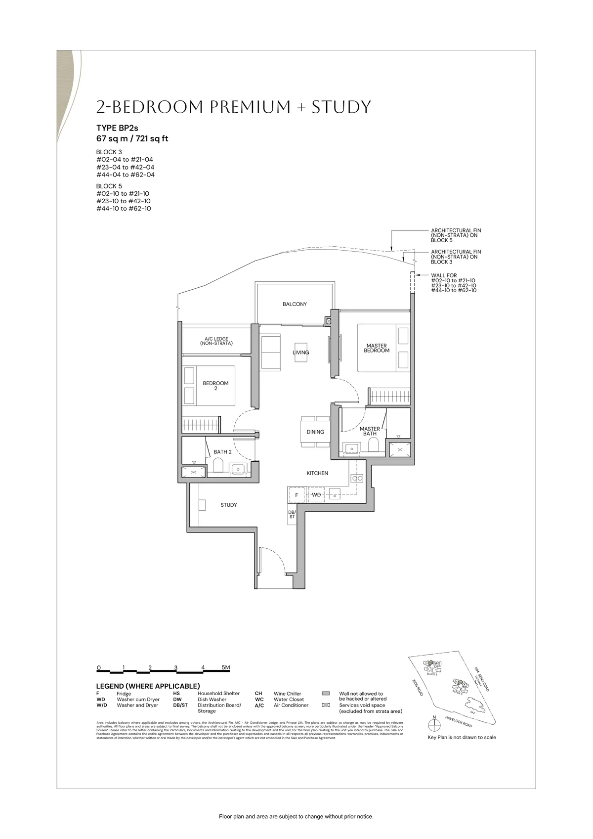 Zyon Grand Type BP2s 2-Bedroom Premium plus Study floor plan 721 sqft