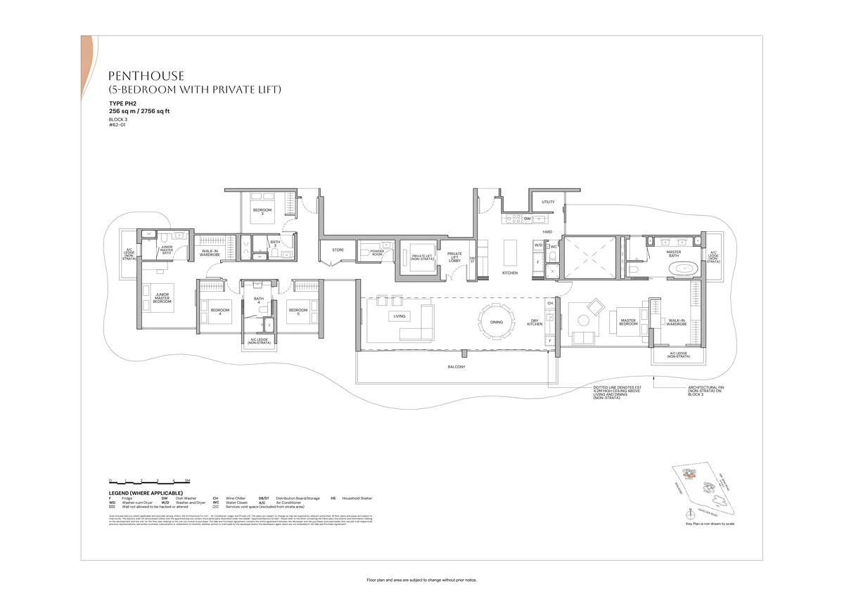 Zyon Grand Type PH2 Super Penthouse floor plan 2756 sqft on Level 62